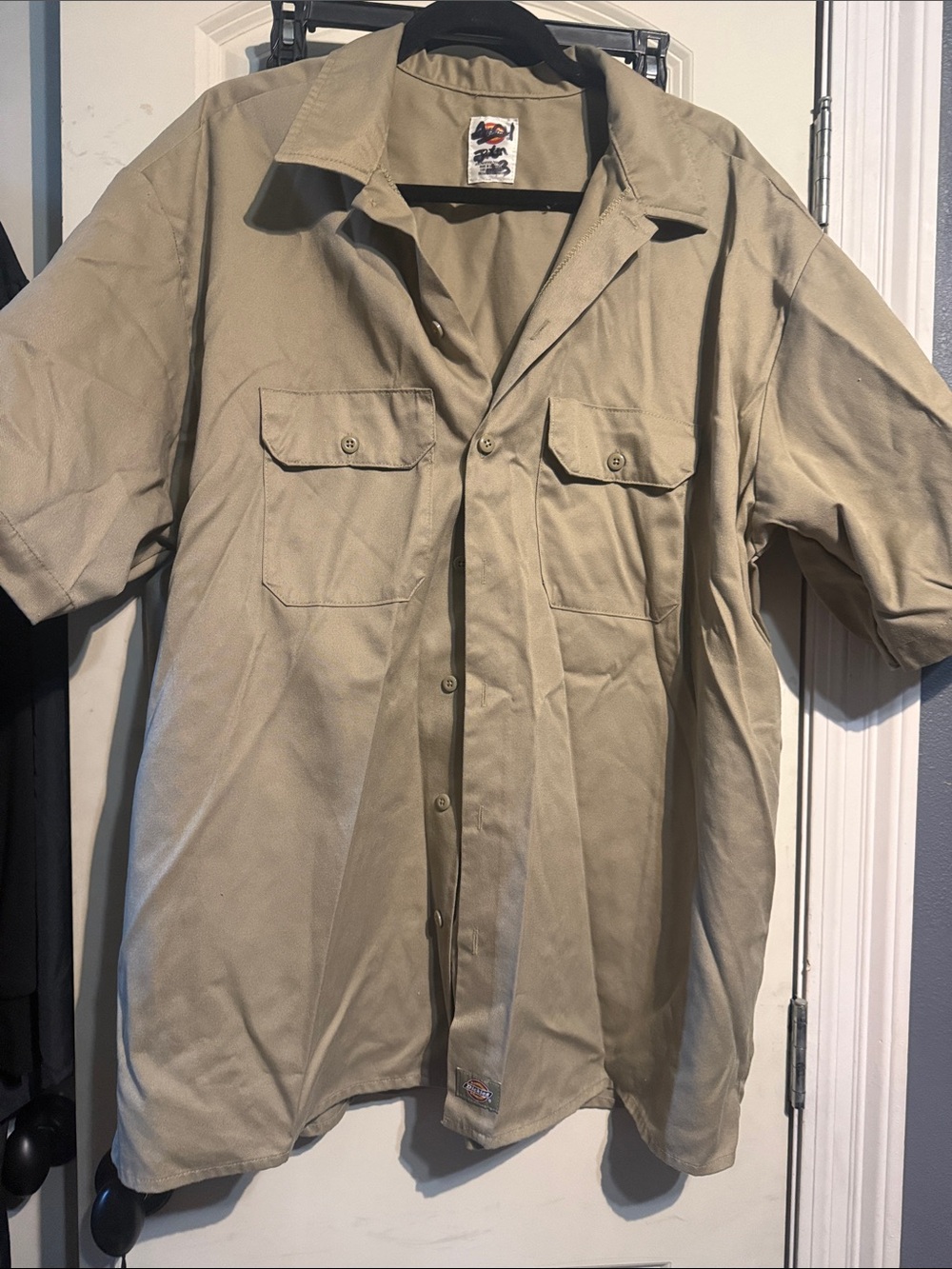 Dickies Short Sleeve Button-Down Work Shirt - Khaki/Tan